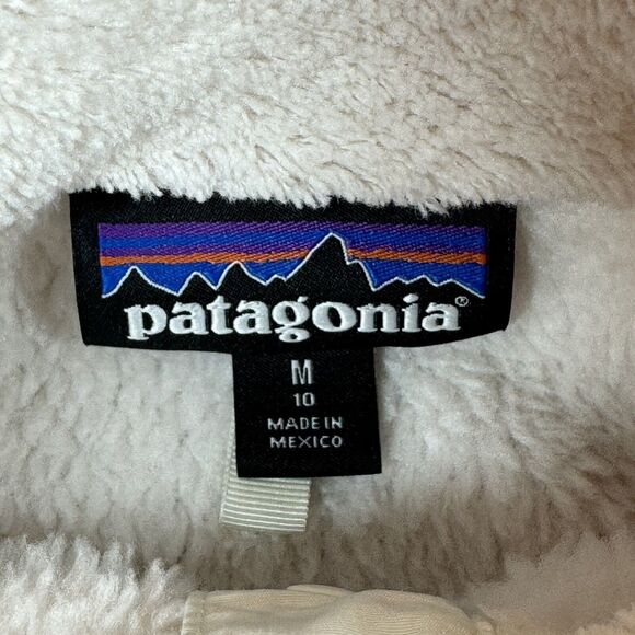 Patagonia Girls XL 14 Ivory Re-Tool Snap T Fleece Pullover Polartec Jacket - Picture 5 of 11
